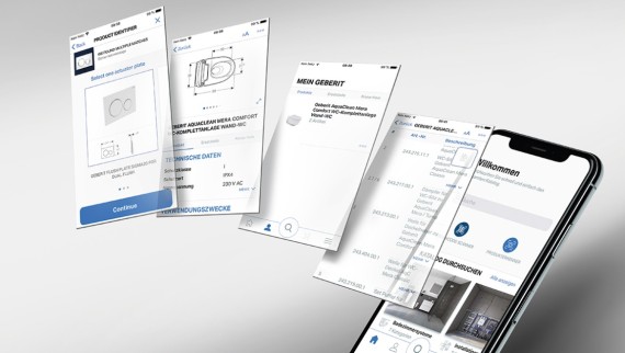 Naudodamiesi Geberit Pro programėle atpažinkite potinkinius bakelius ir nedelsdami užsisakykite atitinkamų atsarginių dalių.