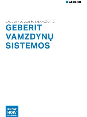 Geberit vamzdynų sistemos 2026 Geberit vamzdynų sistemos 2026
