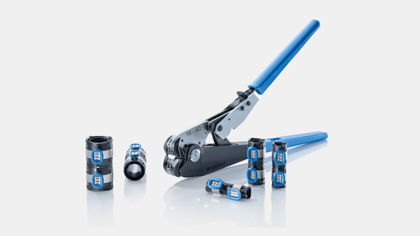 Hand-operated pressing pliers for Geberit FlowFit for dimensions d16 to d40 Hand-operated pressing pliers for Geberit FlowFit for dimensions d16 to d40